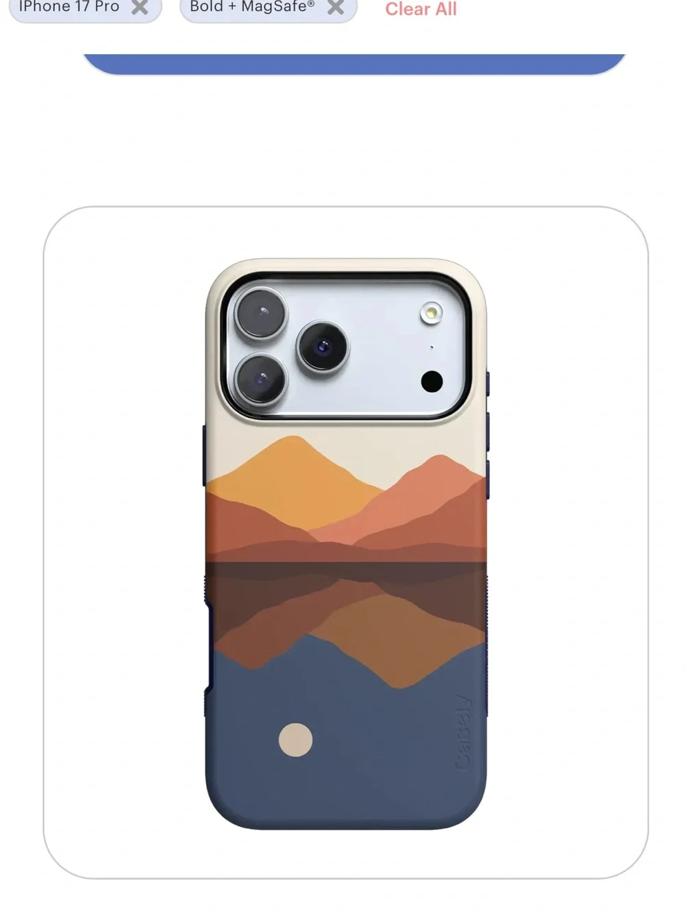Casely day and night color block mountain iPhone 17 pro Phone Case